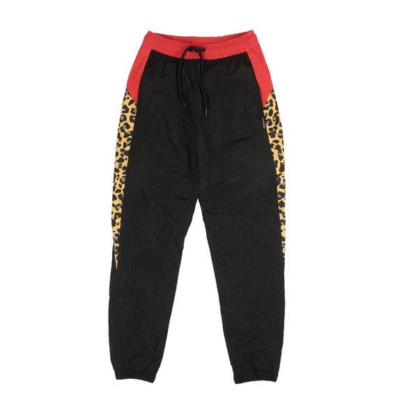 マルセロバーロン Womens Leopard Block Pants MARCELO BURLON Black & Red Leopard Block Pants Size L $630